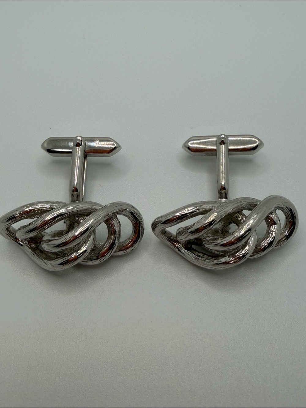 Classic Silver Knot Cufflinks - Men's Accessories